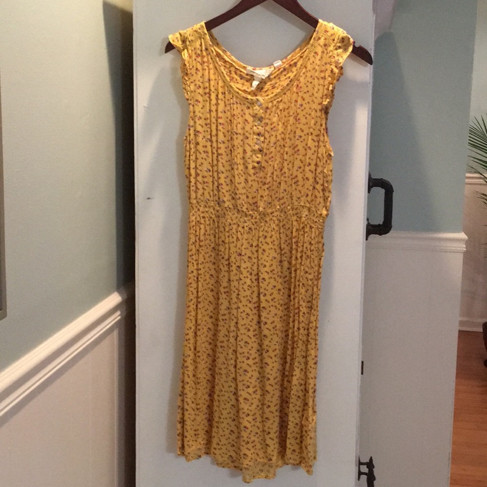 Yellow floral summer dress